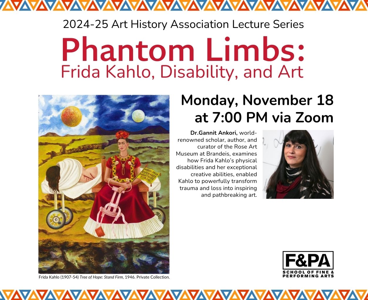 flyer for Phantom Limbs: Frida Kahlo, Disability, and Art